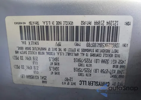 2008 Dodge Nitro Sxt z USA, uszkodzony, nr VIN 1D8GU28K58W189789